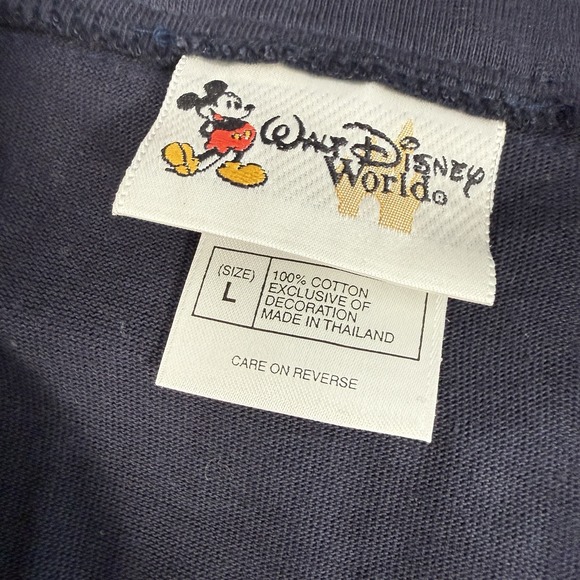 Vintage Disney World Goofy Baseball Jersey Shirt Large Navy Short Sleeve Y2K 90s - Picture 10 of 10